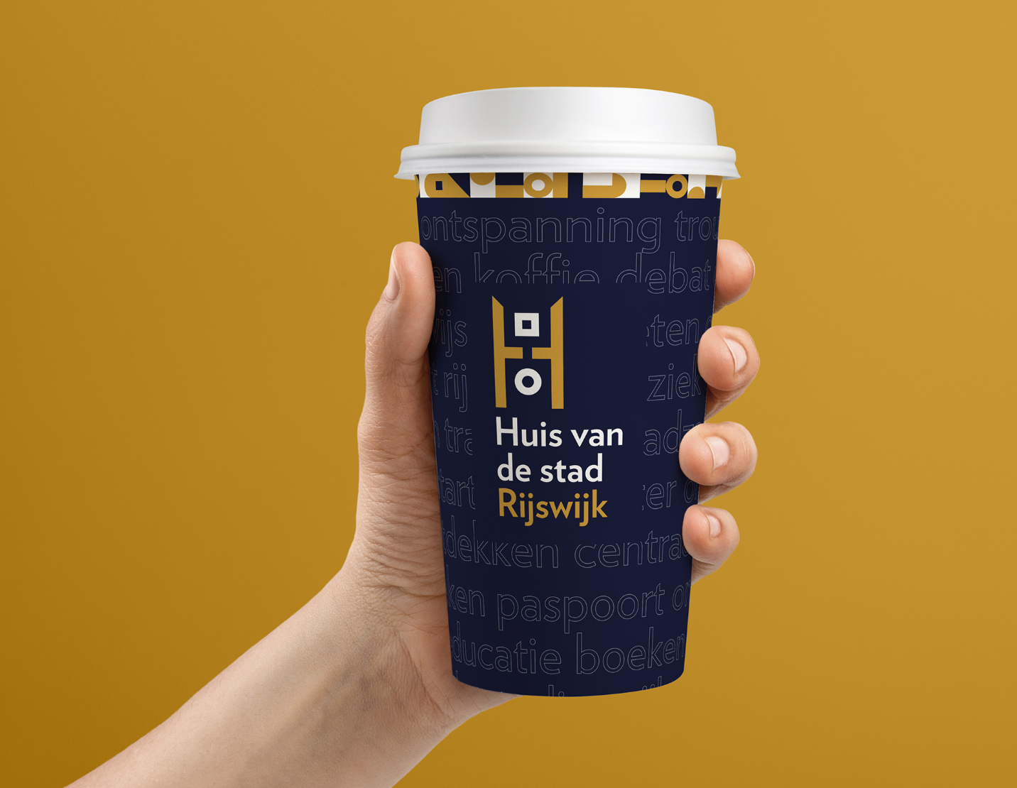 Huis van de stad Rijswijk koffie mock up